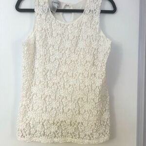 Chico's Cream Lace Top with Lining  Medium